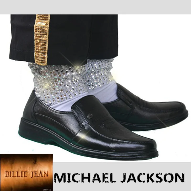 Rare MJ Michael Jackson Classic Billie Jean Crystal Handmade 100% Foot Cover Baggy SOCKS WITH CRYSTALS In 1980S
