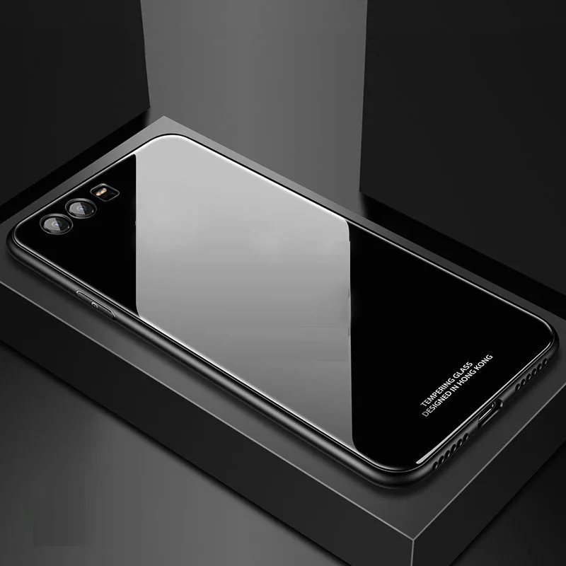 black Роскошный стеклянный зеркальный чехол SemgCeKen для huawei p10 lite plus p10plus p10lite, Силиконовый ТПУ 3d Жесткий чехол для телефона - Цвет: black