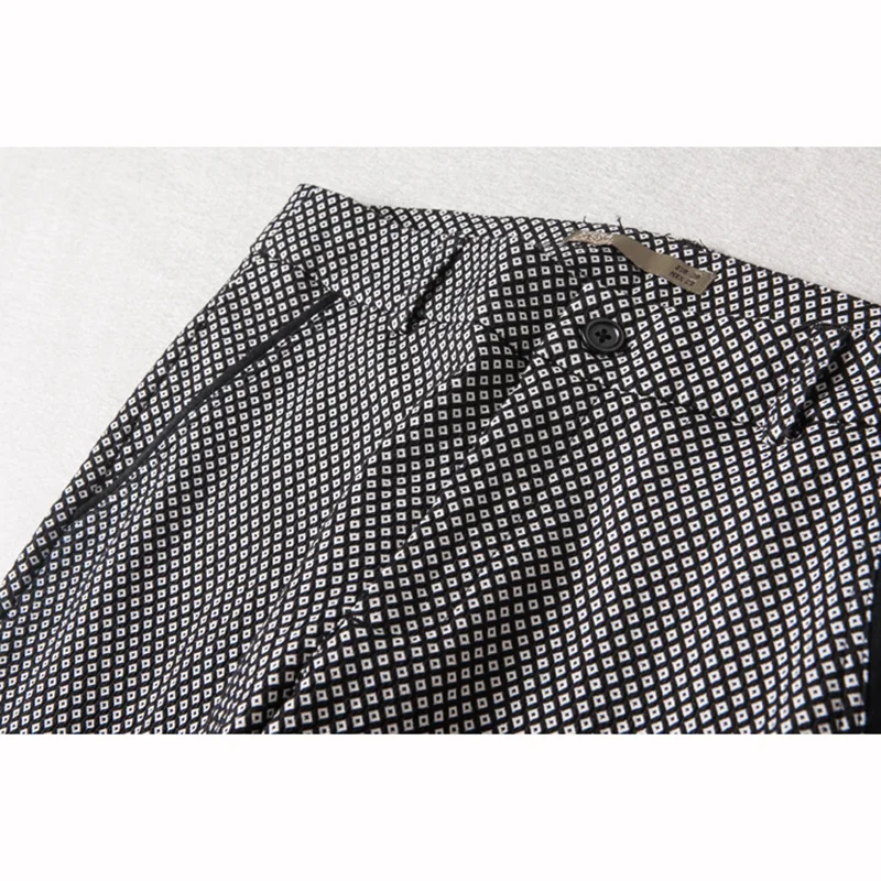 В клетку на молнии штаны женский Повседневное Демисезонный до середины талии