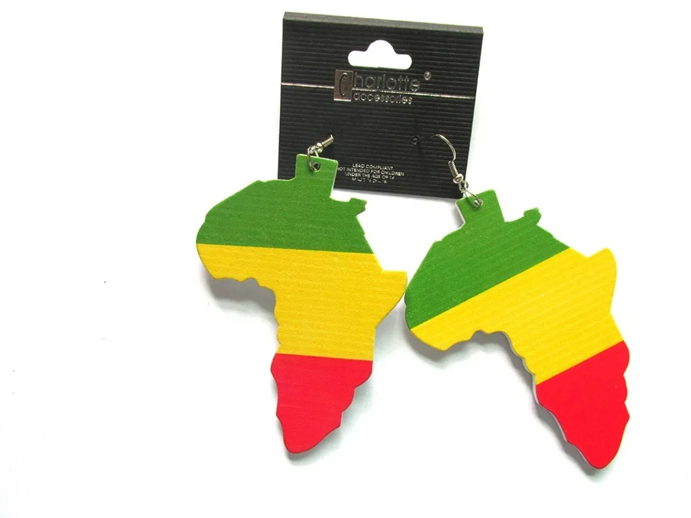 Деревянные серьги в форме карты Африки|wooden earrings|wooden africa map earringswood earrings |