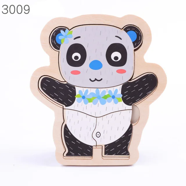 3009 Деревянные детские игрушки 3D пазлы головоломки доска Красочные животные транспортные средства Fruts мультфильм формы головоломки игрушки для детей маленьких мальчиков и девочек - Цвет: 3009