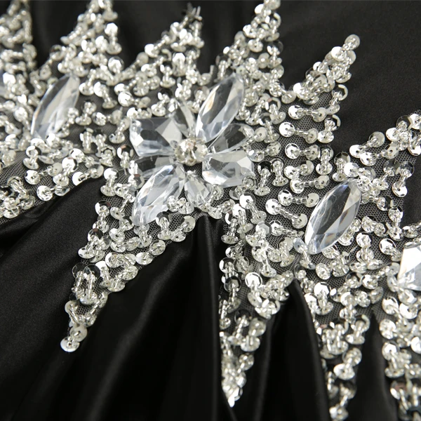 JaneVini Vestidos черные платья с блестками и кристаллами для матери невесты атласные
