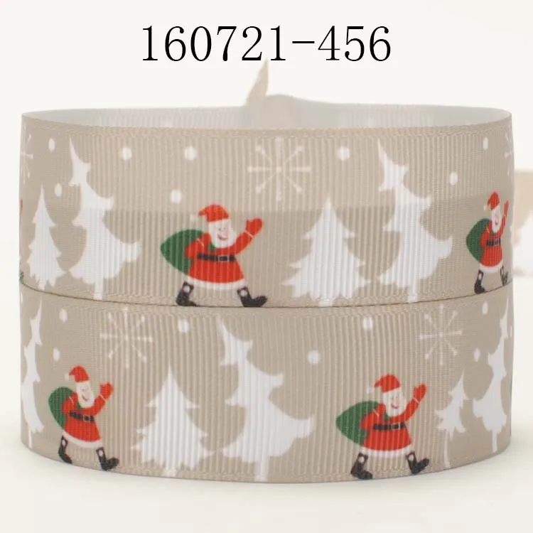 

NEW 50 yards 7/8 " 22 mm cute Santa Claus printed grosgrain ribbon Merry Chirstmas DIY gift free shipping
