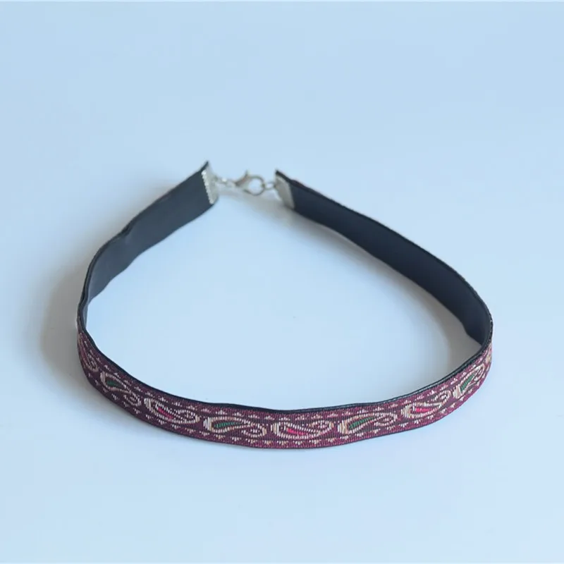 Разноцветное колье с цветочным принтом кожаное бархатное ожерелье для женщин