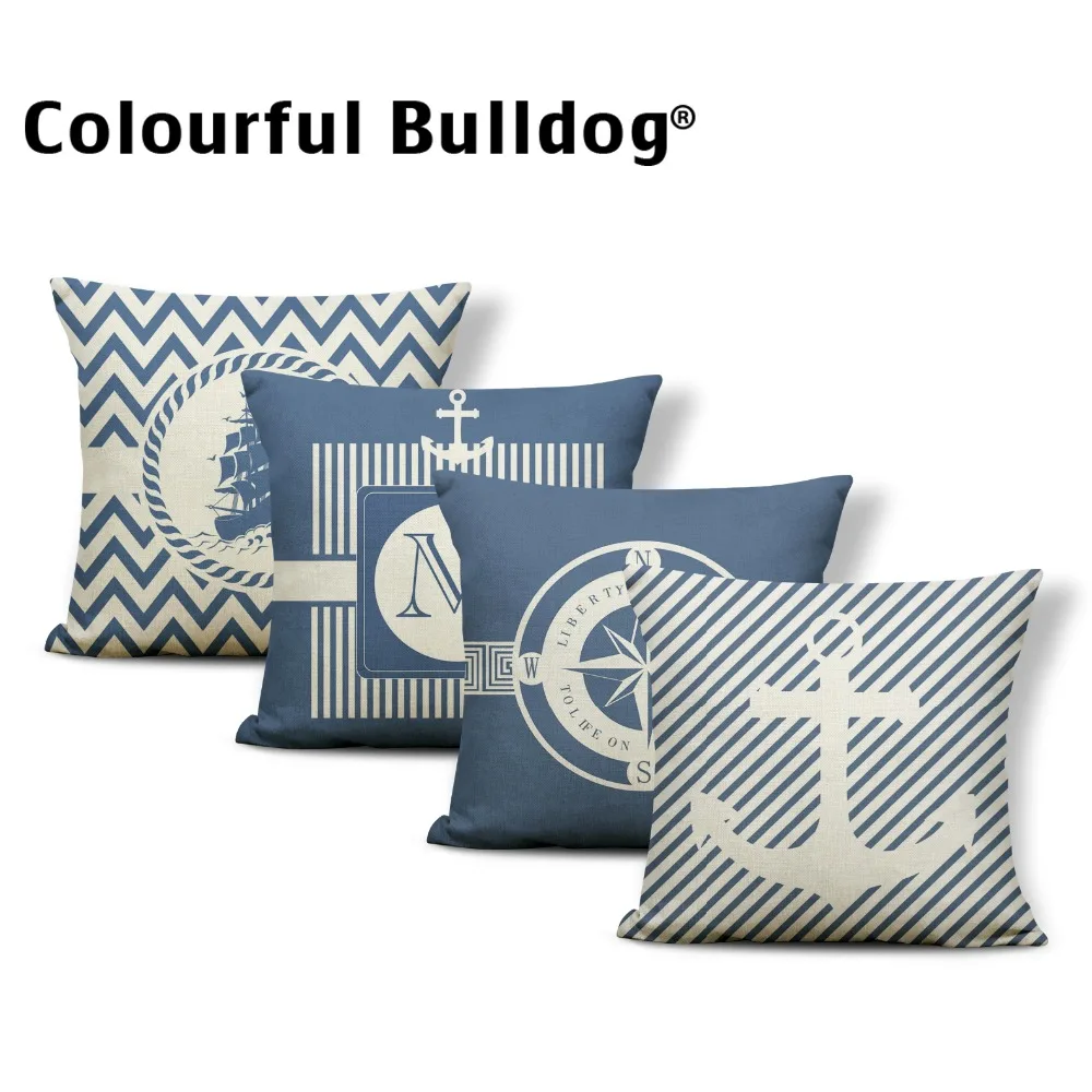 

Ocean Series Cushion Pillow Xmas Christmas Anchor Cover Pillow Boho Home Decoration Compass Throw Pillow Case Large Cotton Linen