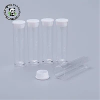 200pcs clear tube plastic bead containers with lid for jewelry packaging 55mm 74mm 76mm