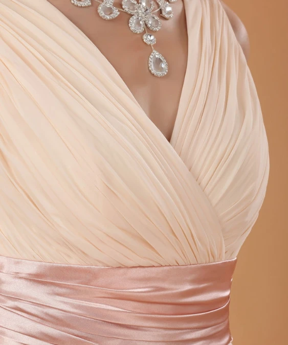 Мода шампанское цвет v-образным вырезом женская короткие дизайн реальная картина