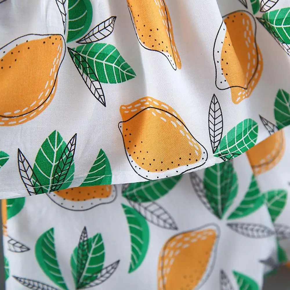 

Cute Toddler Baby Kids Girls Clothes Sleeveless Floral Fruit Strap Tops Shorts Outfits Hat 3PCS Toddler Casual Set