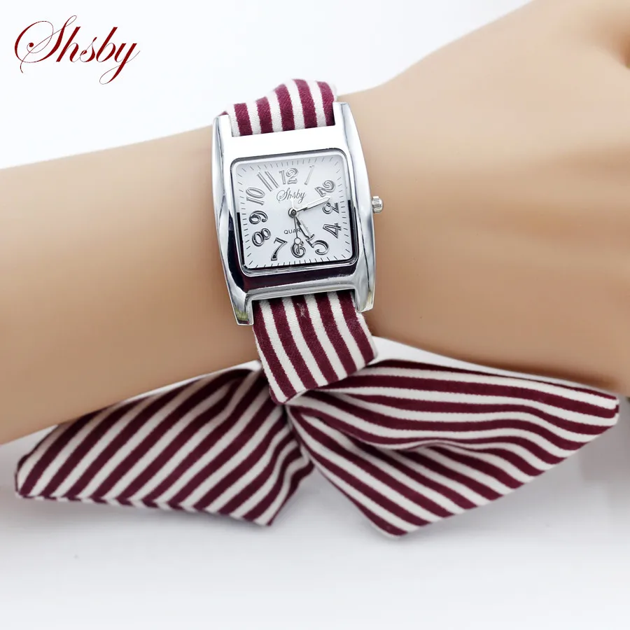 Shsby новые женские наручные часы в полоску, женские наручные часы, высококачественные часы из ткани, милые наручные часы для девочек наручные часы sunlight s230arv 01ba
