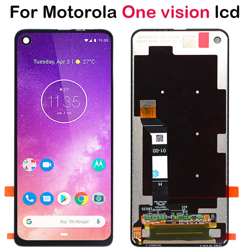 ЖК-дисплей для Motorola Moto One Vision XT1970 сенсорная панель дигитайзер экрана в сборе