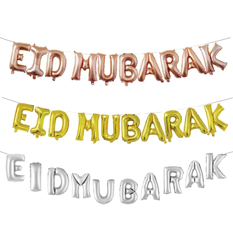 Воздушные шары EID Mubarak из розового золота с надписью золотые фольги для