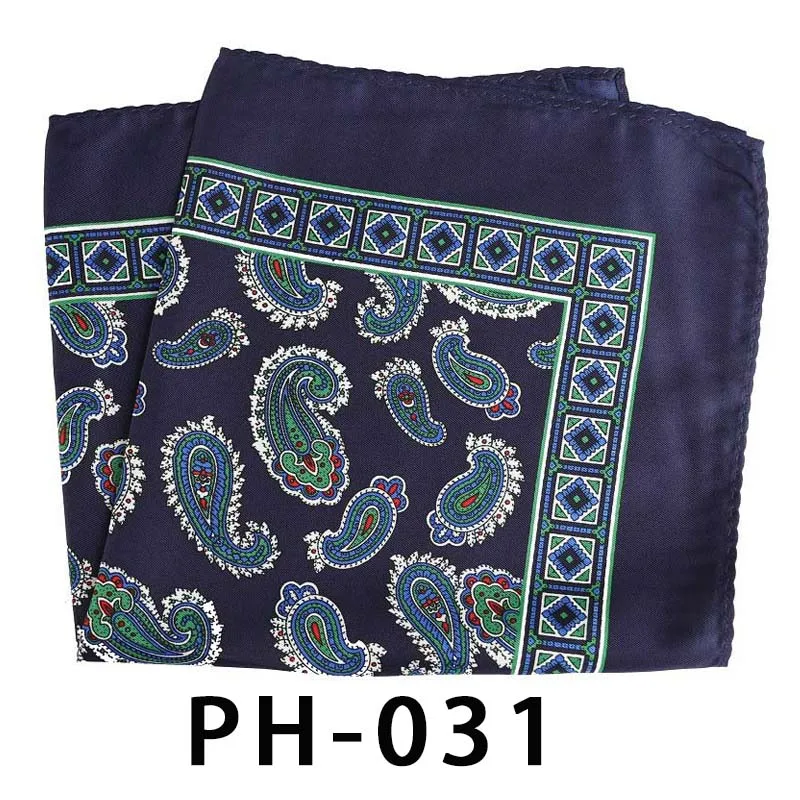 PH-31 Отличительный большой платок 32x32 см, мужской платок с принтом пейсли, в горошек, с квадратным карманом, мужские цветочные повседневные носовые платки, свадебные аксессуары - Цвет: PH-31