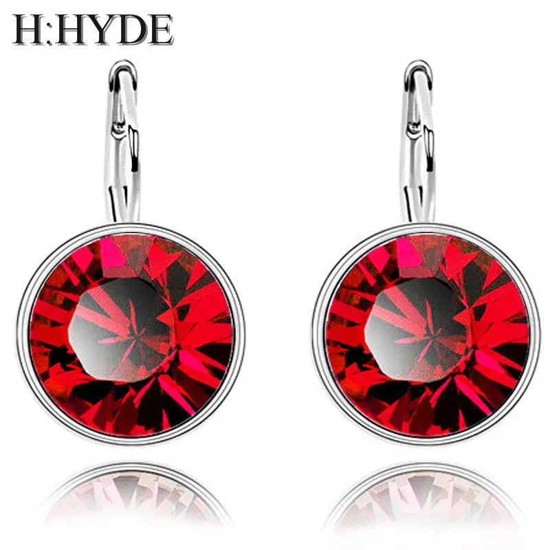 H: HYDE из австрийского кристалла, Круглый Серьги для женщин со стразами серебряные кольца сережки oorbellen ювелирные изделия женские brincos pendientes