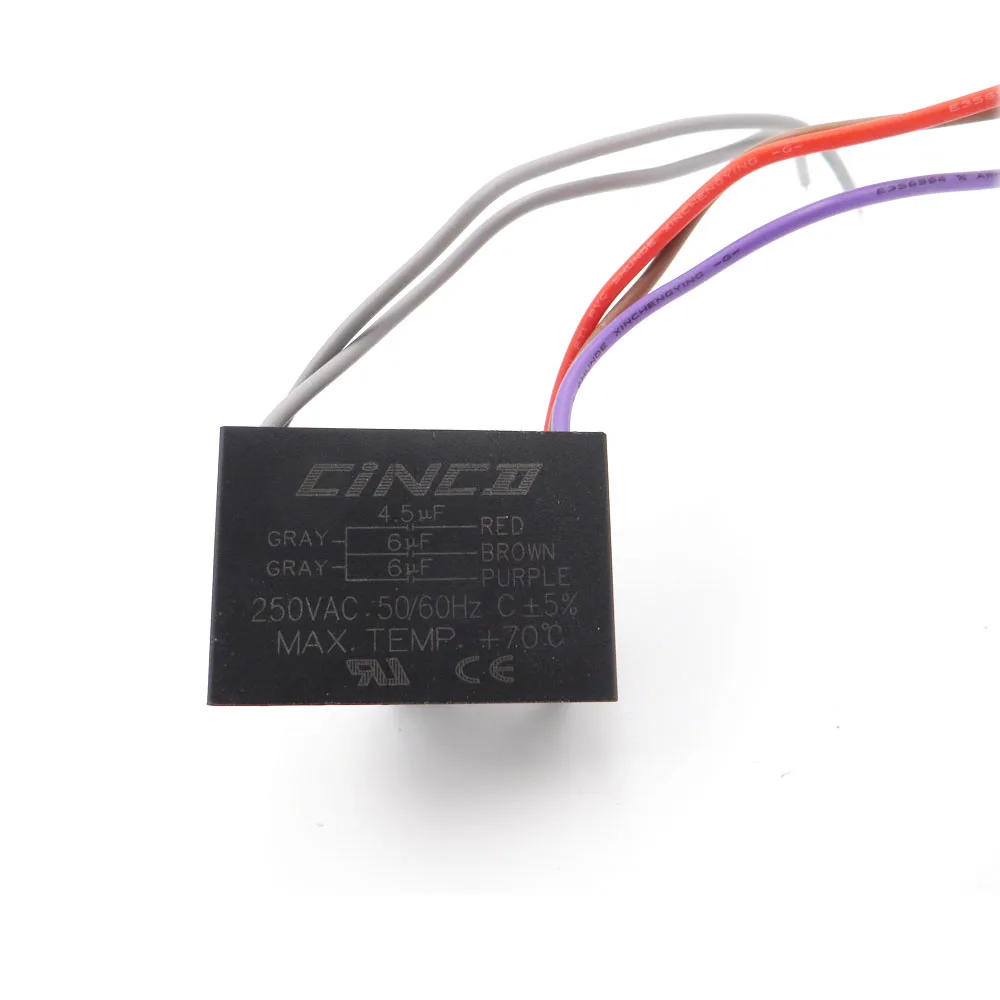 CBB61 4 5 мкФ + 6 250 V проводов конденсатор моторного двигателя Электрический