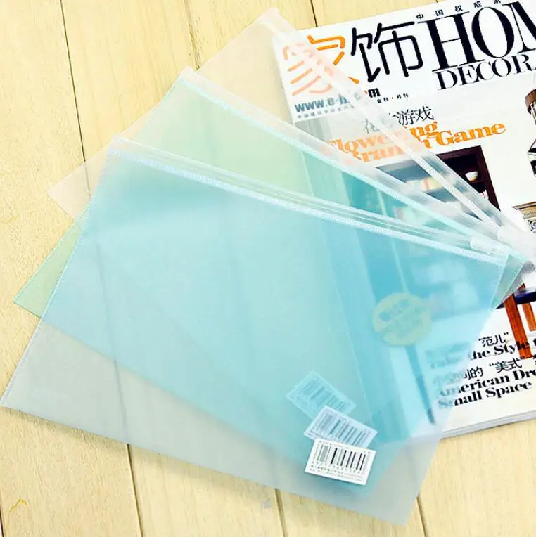 Office Stationery PP Document Bags Matte Transparent Zipper Bag 6 PCS/Lot A5 File Paper Organizer | Канцтовары для офиса и