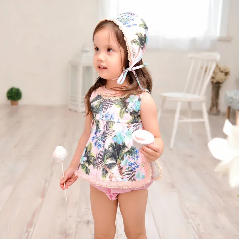 Летний костюм для девочек в испанском стиле Модная хлопковая одежда детей