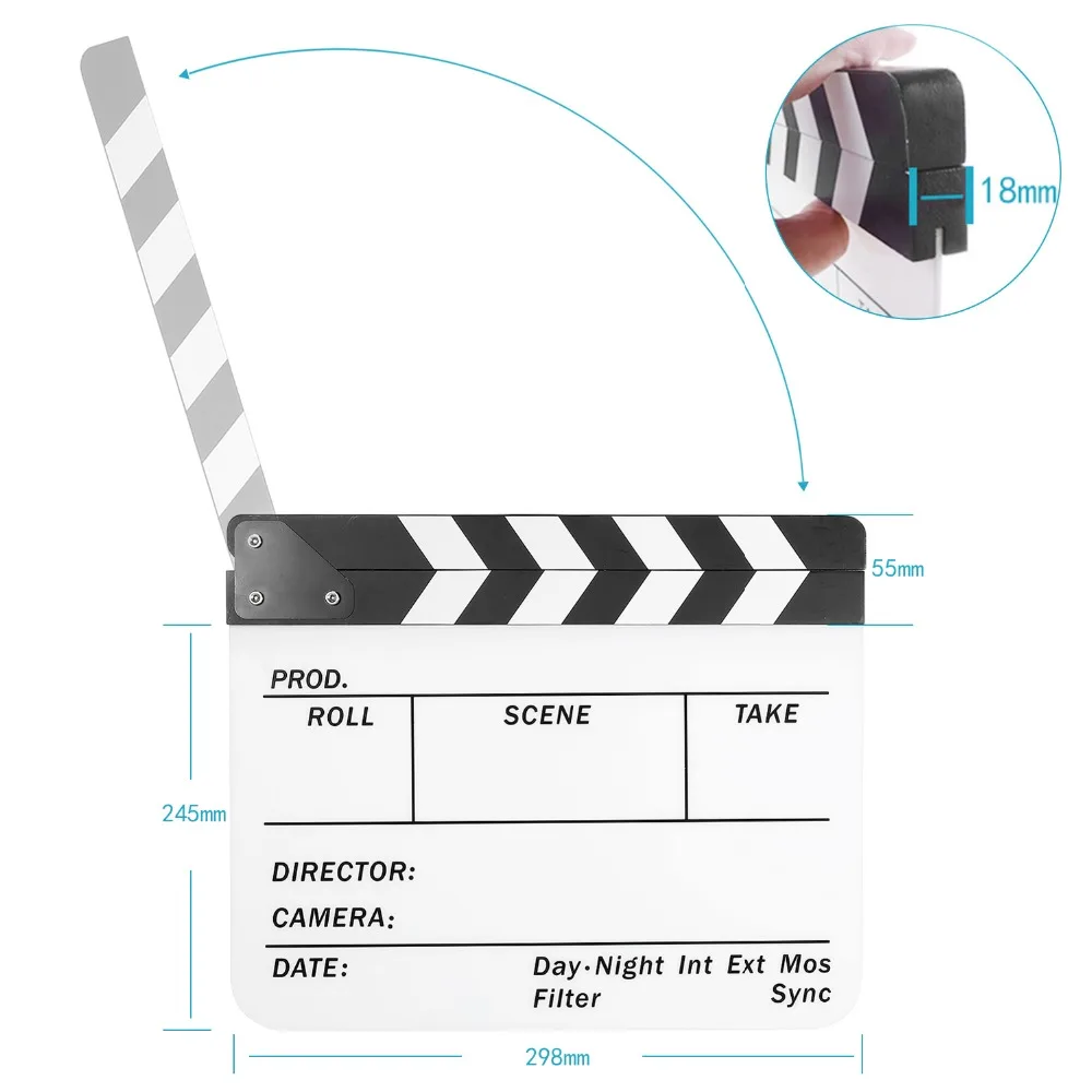 Neewer акриловый пластик 10x12 &quot/25x30 см сухая стереть режиссерская пленка Clapboard Cut