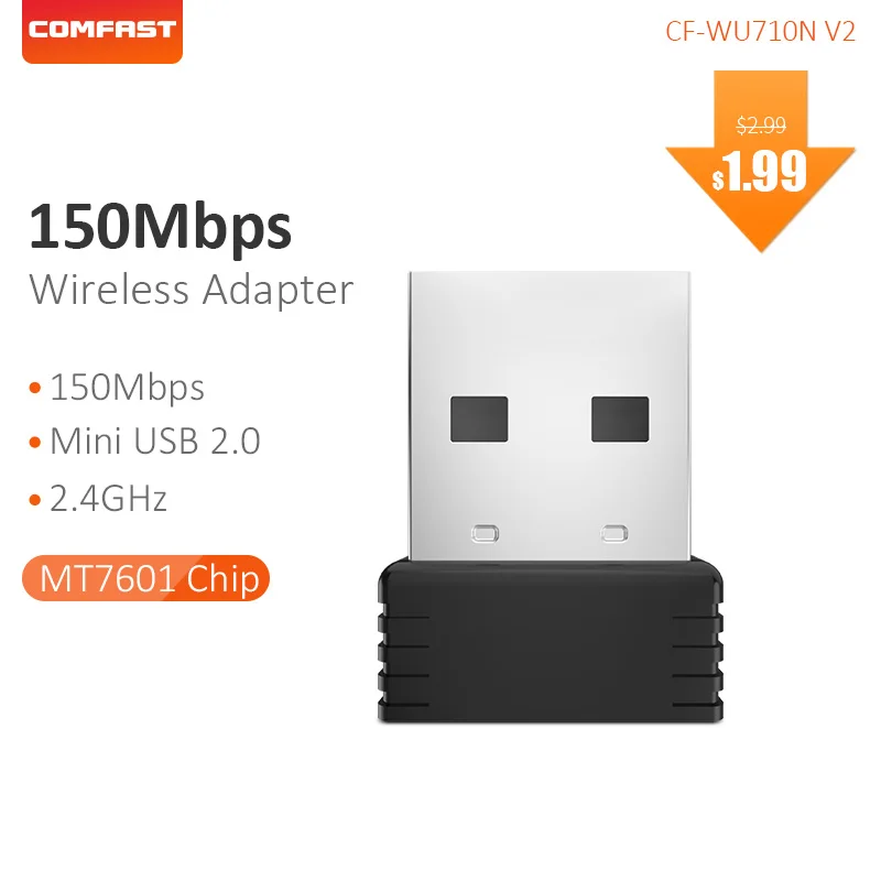 COMFAST Mini сетевая карта 2 4G USB2.0 WiFi адаптер 150 Мбит внешний Беспроводной LAN Ethernet Wi-Fi