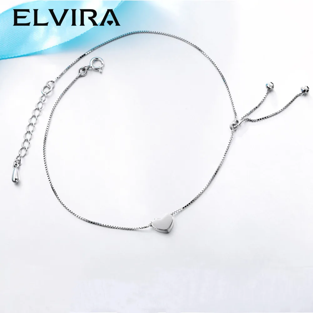 Эльвира Ножные браслеты для Для женщин 925 Щепка сердце Талисманы кисточкой