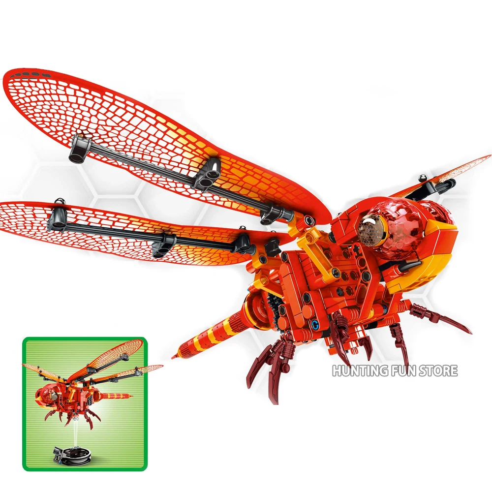 Совместимая техника Стрекоза животные Flyable набор Sembo творческий MOC Развивающие DIY
