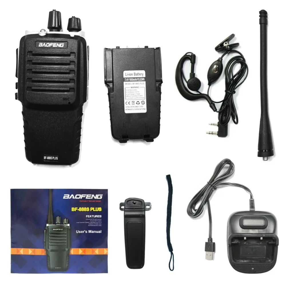 2 шт. Baofeng 888 S плюс рация 1900 мАч BF 888S 16CH UHF 400 470 мГц двухстороннее Любительское радио