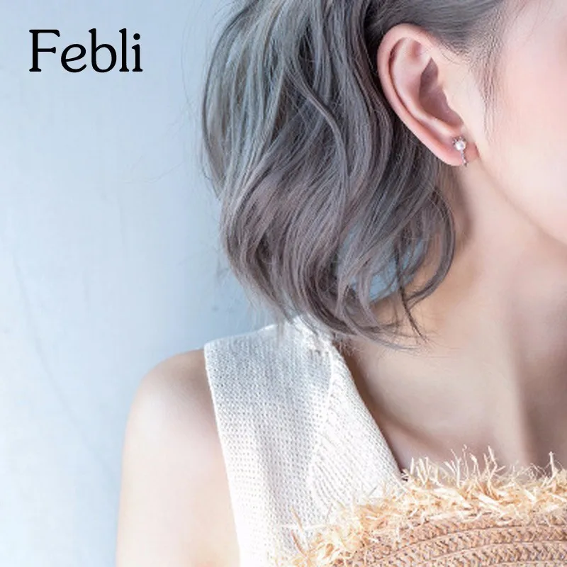 Febli New Arrival Animal Ear Clip Deer Modelling Silver Color Simulated Pearl Delicate And Elegant Hot Sale | Украшения и