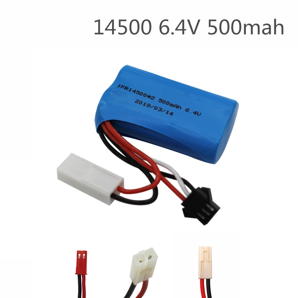 6 4 v 500mah 15C 14500 литий ионная батарея батареи для радиоуправляемых игрушек SM 2P JST EL L6.2