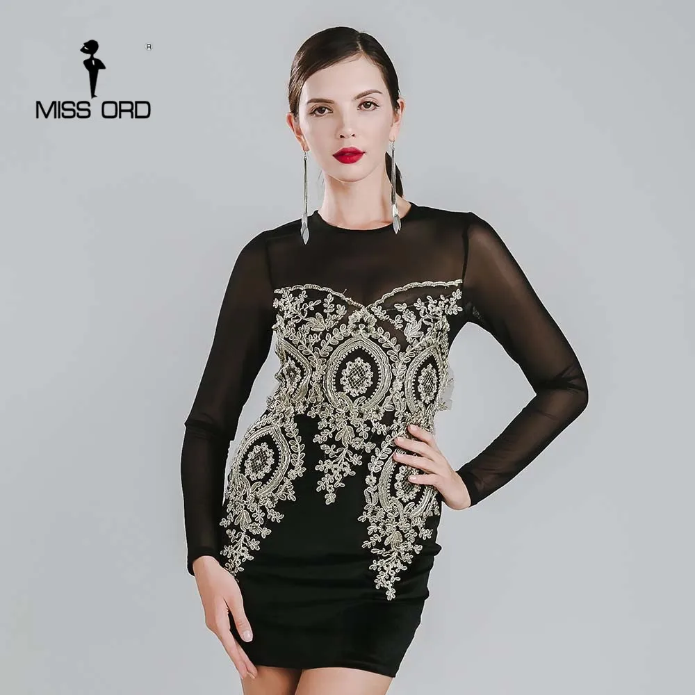 MISS ORD 2019 сексуальное бархатное платье с круглым вырезом и длинными рукавами
