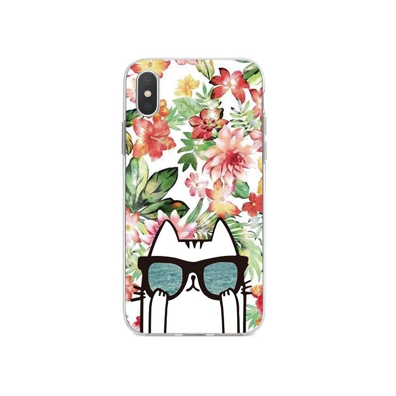 Silicone Phone Case For iPhone 6 6S 7 8 Plus X XR XS MAX 5 5S SE Cover Beautiful Flowers Pattern |