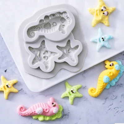 HEARTMOVE сахара в виде морской звезды с формой гиппокампа силиконовые DIY конек Fondant (сахарная) пресс форма для