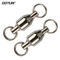 goture 200pcslot ball bearing swivels with double circle solid rings fishing connector hook terminal accessories size 2 4 6