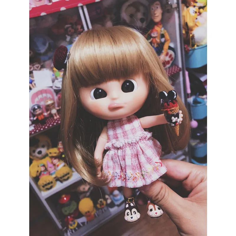 Волосы Allaosify Bjd 1/3 1/4 1/6 кукла BJD высокотемпературный парик для девушек коричневые