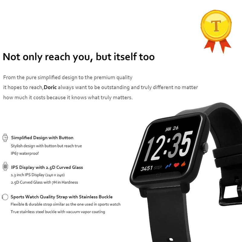 Смарт браслет IP67 с функцией отслеживания активности и