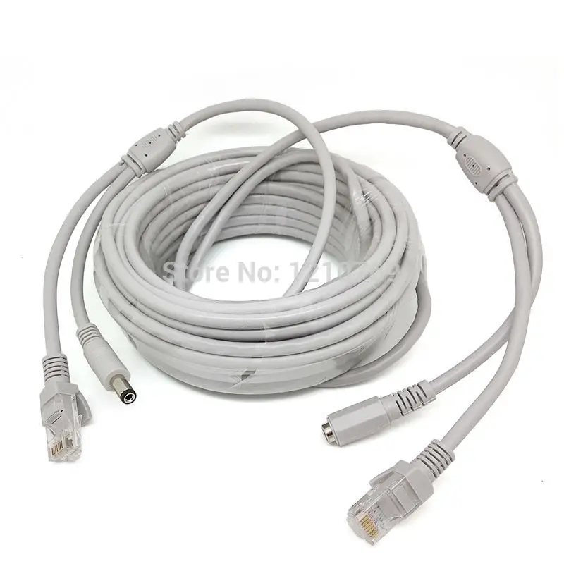 Кабель питания 20 м/65 футов RJ45 Ethernet порт 2 в 1 источник и Сетевой удлинитель IP камера