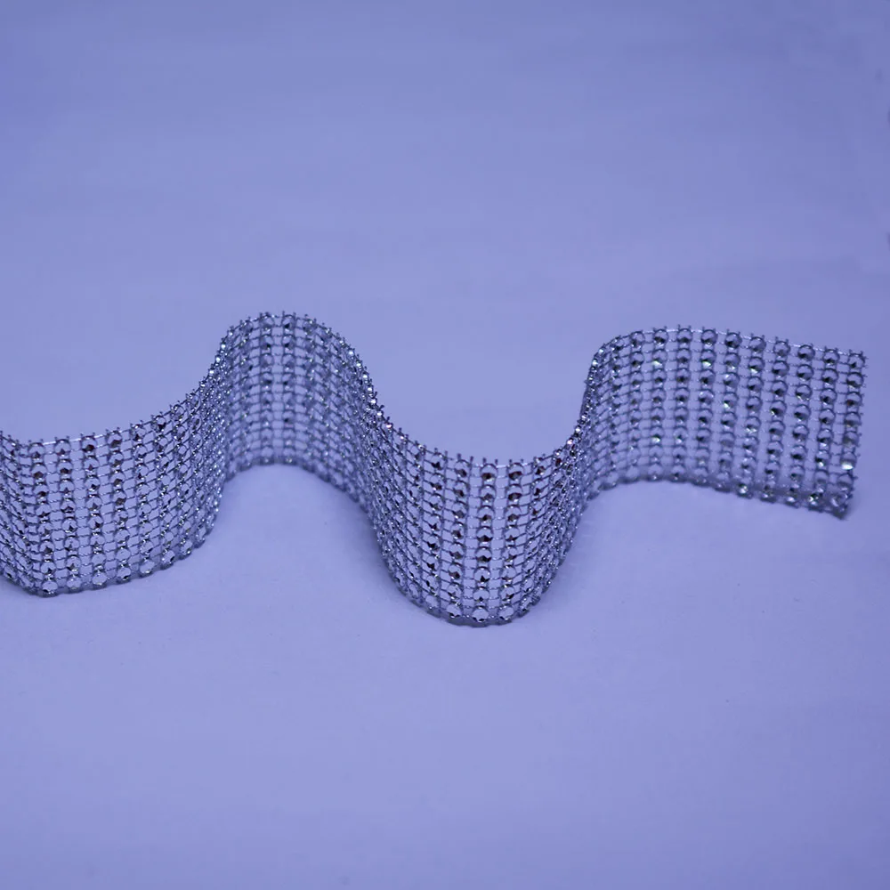 5 ярдов 4 см 8 рядов серебристая золотистая Алмазная сетка украшение для торта