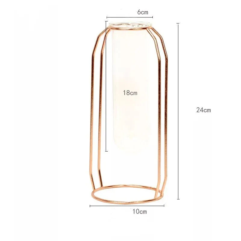 Tall Rose Gold Скандинавская стеклянная кювета цветочный горшок позолоченная железная ваза модный горшок для садового растения плантатор современный цветочный горшок подставка для растений украшение - Цвет: Tall Rose Gold