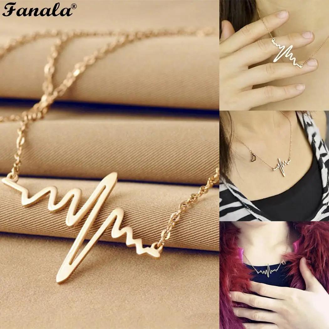 Кулон Heartbeat ЭКГ Для женщин Jewelry Цепочки и ожерелья s Импульсный очарование |