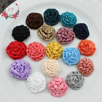 17color for u pick 50pcslot mix colors cabbage ribbon puff flowers 1 3inch satin flower clutch pin stick pin supplies