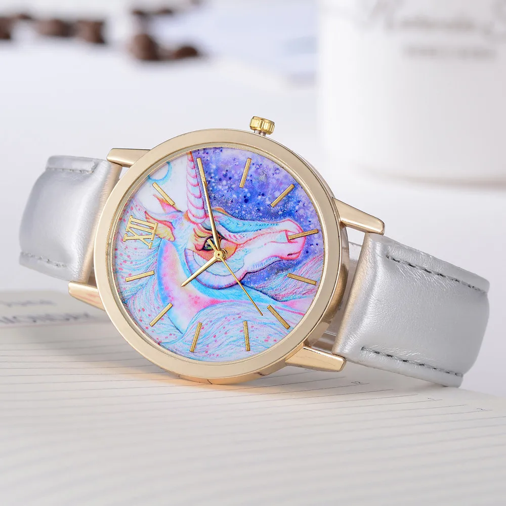 Relogio Feminino Для женщин Chic мультфильм наручные часы Девушки Симпатичные Unicron