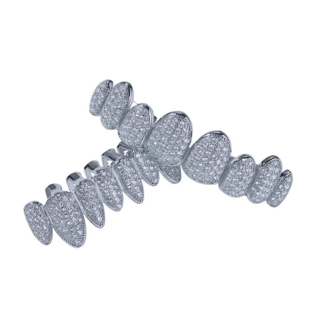 UWIN Iced Out AAA циркон Micro Pave зубы грили шапки Топ и низ грили набор хип хоп для мужчин женщин модные украшения