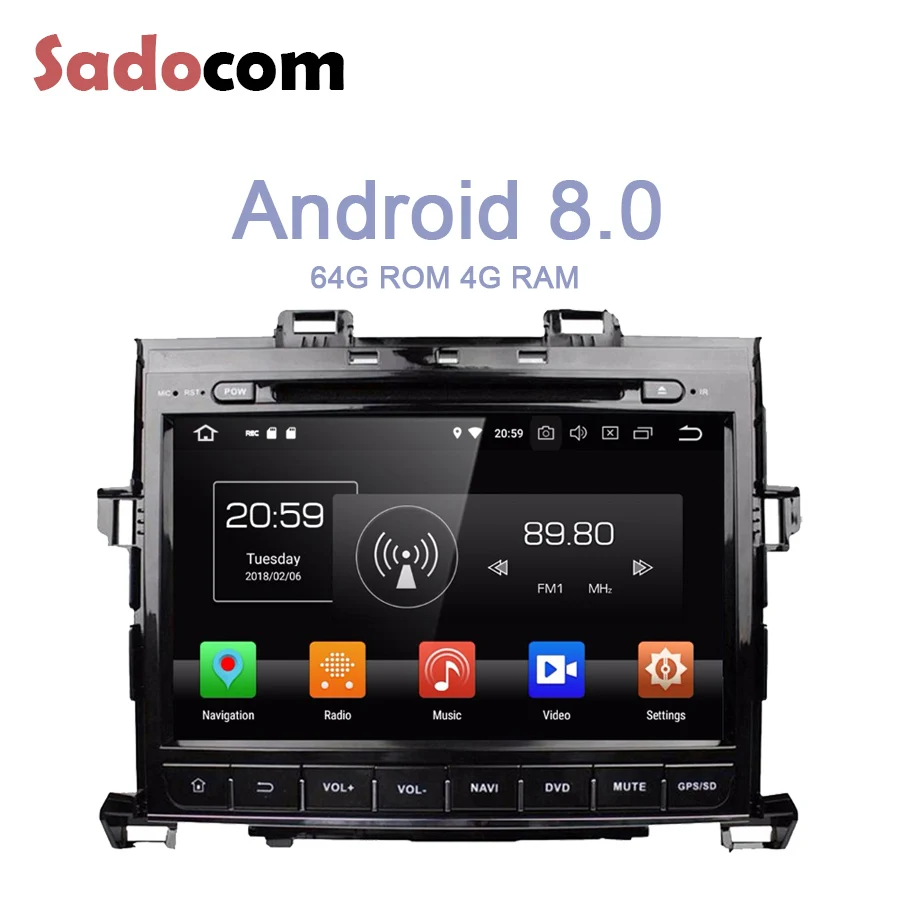 Android 8 0 для автомобильного DVD плеера Toyota Alphard 2007 2013 4 гб озу 64 пзу ядер Wifi RDS