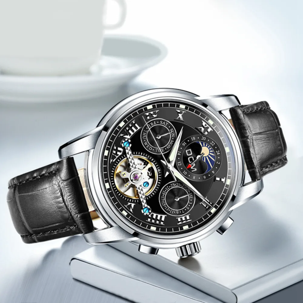 Мужские автоматические механические часы DOM с турбийоном спортивные