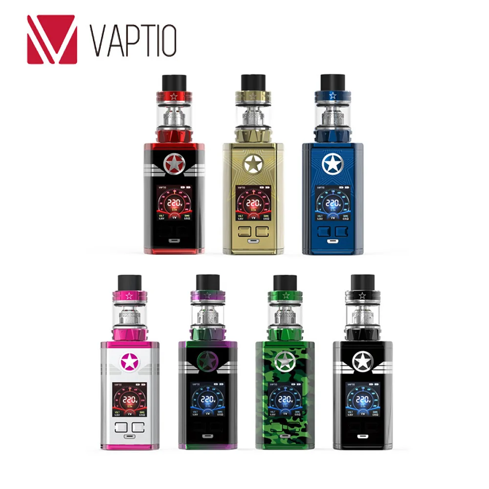 Набор для вейпа Vaptio capn TC 220 Вт с баком парагона 8 мл/2 мл 4 3-дюймовым TFT-экраном 1 3 s |
