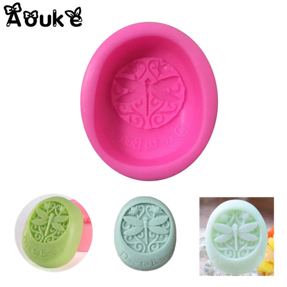 

Dragonfly Oval Shape DIY Soap Mold Soft Pottery Silicone Cake Mould Fondant Candy Chocolate Baking Molds Cake Decoration Tools