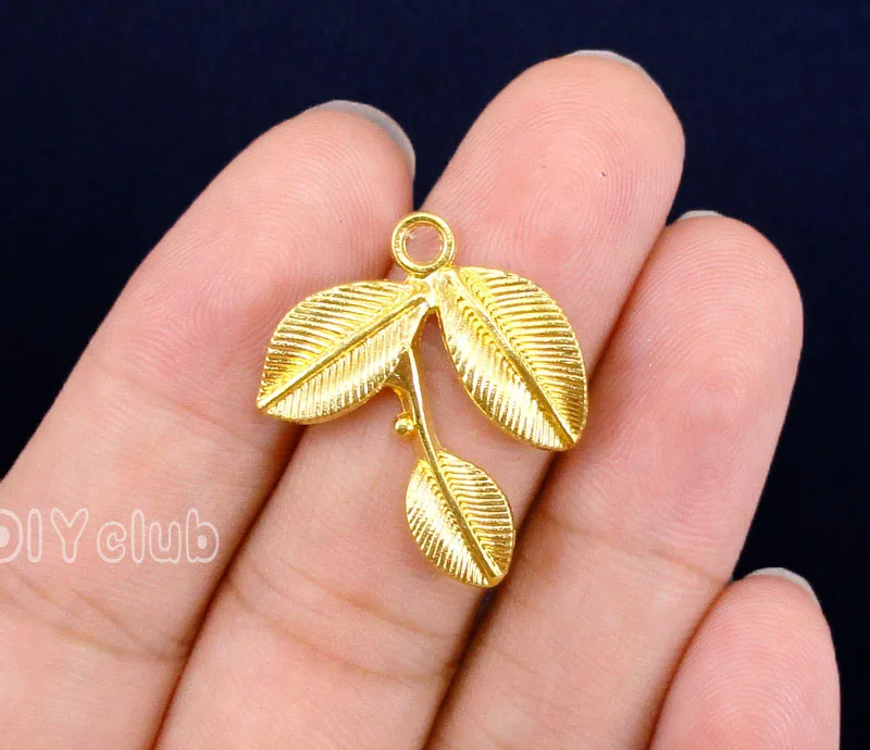 60 шт. подвеска в виде листьев с золотым/розовым золотом 27x23 мм|charm pendant|leaf charm pendantleaf