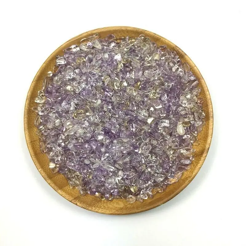 

Натуральный Полированный образец 50 г, 3-5 мм, аметист, фиолетовый, желтый кварц, хрустальный камень, лечебные натуральные камни и минералы