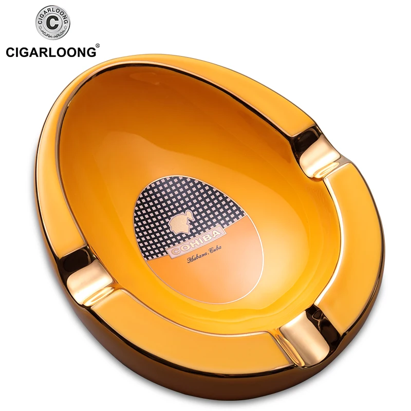 

COHIBA ceramic cigar ashtray large diameter smoke trough cigar holder AS-410