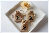 custom logo chocolate burlap packaging bags wedding party gift bags pouches jute bags free shipping
