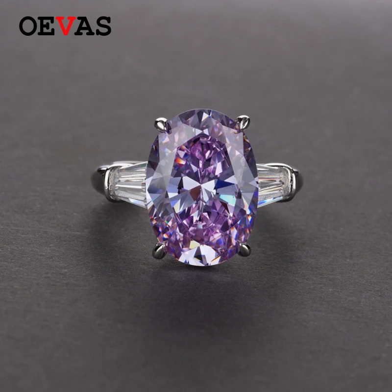 Женские обручальные кольца OEVAS из серебра 100% пробы с блестящими фиолетовыми и