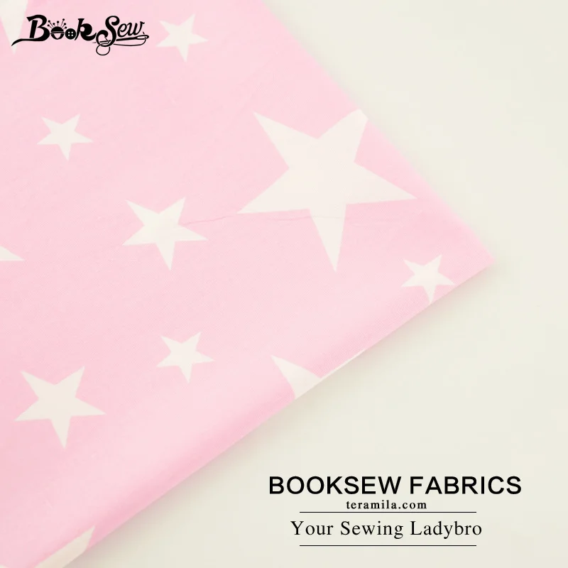 Booksew Текстиль для дома Розовый хлопок саржа Ткань со звездами стежка ткани Жир квартал Постельные